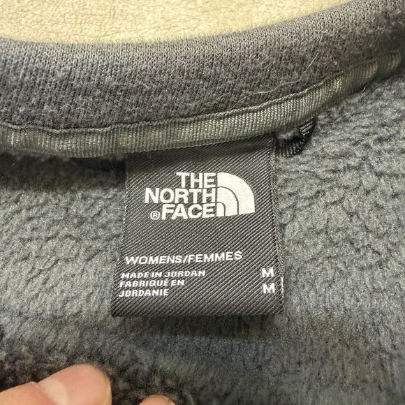 Women's M The North Face Sherpa Fleece Pullover Crewneck Sweatshirt Black Dome - Picture 3 of 7